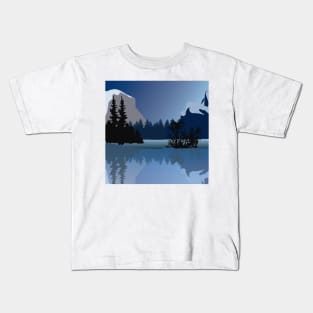 Blue Shades Cold Mountains And Lake Kids T-Shirt